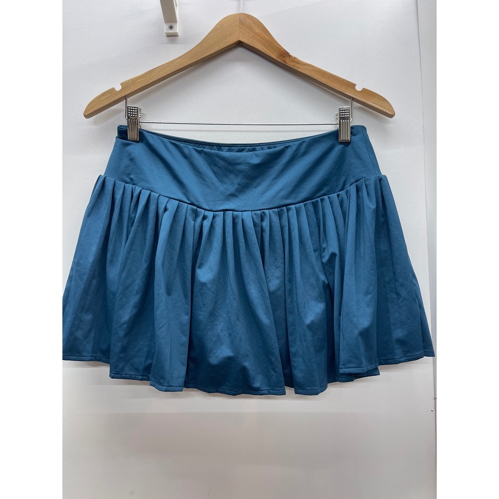 Laura Ashley Teal Blue Pleated Active Skort Built-in Shorts Women Size Large